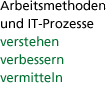 Arbeitsmethoden und IT-Prozesse: verstehen - verbessern - vermitteln